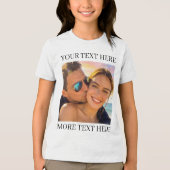 Persoonlijke foto en tekst Tri-Blend shirt (Voorkant)