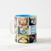 Persoonlijke foto en tekst tweekleurige koffiemok (Voorkant links)