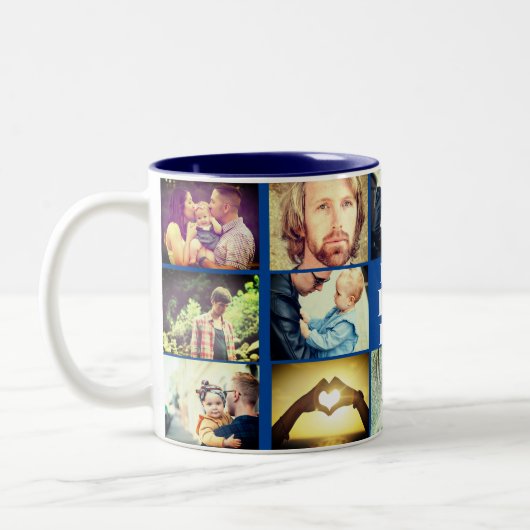 Persoonlijke foto en tekst tweekleurige koffiemok (Links)