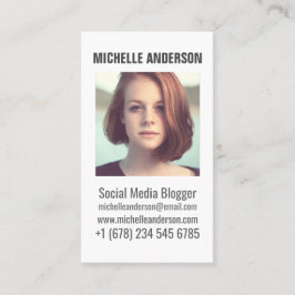 Persoonlijke foto en tekst visitekaartje