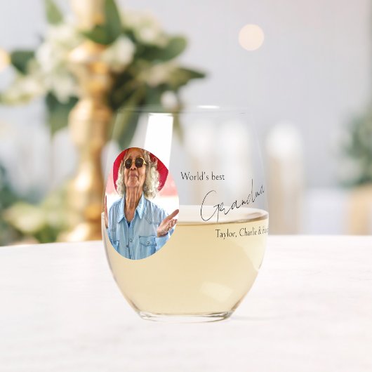 Persoonlijke foto en tekst wijnglas zonder voet (Insitu (Huwelijk))
