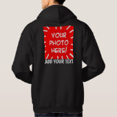 Persoonlijke foto- en tekstafdruk voor- en achterz hoodie (Achterkant)