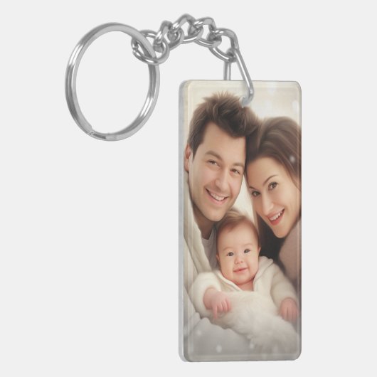 Persoonlijke foto- en tekstfoto-acryl Sleutelhange Sleutelhanger (Voorkant Links)