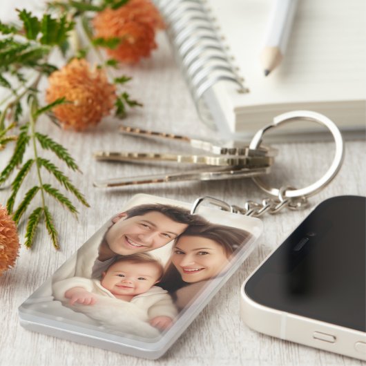 Persoonlijke foto- en tekstfoto-acryl Sleutelhange Sleutelhanger (Voorkant Rechts)