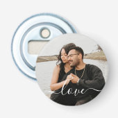 Persoonlijke foto en tekstfoto button flesopener (Voorkant)