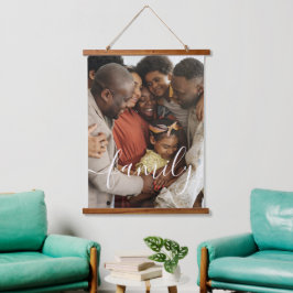 Persoonlijke foto en tekstfoto hangend wandkleed