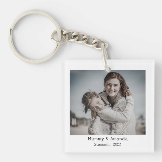 Persoonlijke foto- en tekstfoto-inkling - sleutelr sleutelhanger (voorkant)