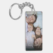 Persoonlijke foto- en tekstfoto-inkuilkeychai sleutelhanger (Voorkant Links)