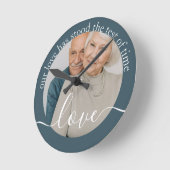 Persoonlijke foto en tekstfoto ronde klok (Hoek)