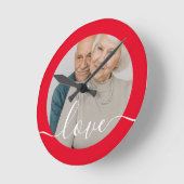 Persoonlijke foto en tekstfoto ronde klok (Hoek)