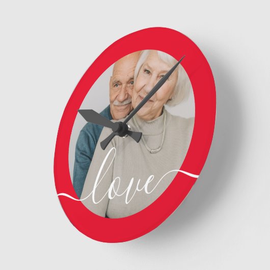 Persoonlijke foto en tekstfoto ronde klok (Hoek)