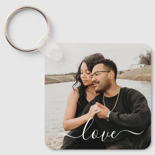 Persoonlijke foto en tekstfoto sleutelhanger (Voorkant)
