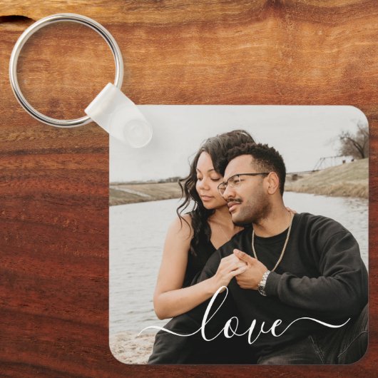 Persoonlijke foto en tekstfoto sleutelhanger (Voorkant)