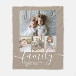 Persoonlijke foto- en tekstfotocollage fleece deken