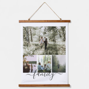 Persoonlijke foto- en tekstfotocollage hangend wandkleed