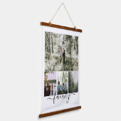 Persoonlijke foto- en tekstfotocollage hangend wandkleed (Gebogen)