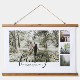 Persoonlijke foto- en tekstfotocollage hangend wandkleed