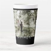 Persoonlijke foto- en tekstfotocollage latte mok (Voorkant)