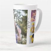 Persoonlijke foto- en tekstfotocollage latte mok (Rechterhoek)