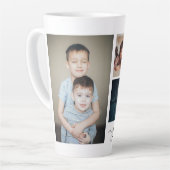 Persoonlijke foto- en tekstfotocollage latte mok (Linkerhoek)