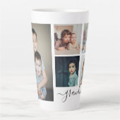 Persoonlijke foto- en tekstfotocollage latte mok (Voorkant)