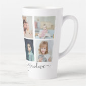 Persoonlijke foto- en tekstfotocollage latte mok (Rechts)