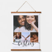 Persoonlijke foto- en tekstfotocollage-vrienden hangend wandkleed (Voorkant)