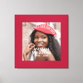 Persoonlijke foto- en tekstherdenking rood canvas afdruk (Voorkant)