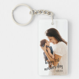 Persoonlijke foto- en tekstmam sleutelhanger