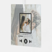 Persoonlijke foto- en tekstmuziekspeler glas ornament (Voorkant links)