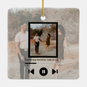 Persoonlijke foto- en tekstmuziekspeler keramisch ornament (Achterkant)