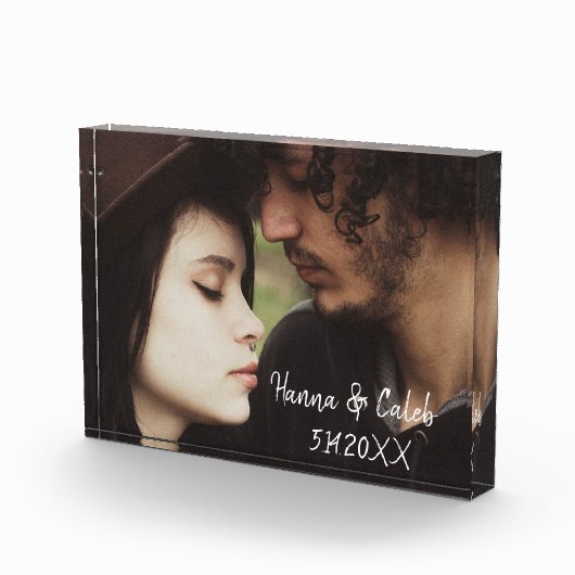 Persoonlijke foto- en trouwdatum Jubileum Fotoblokken (Rechts)