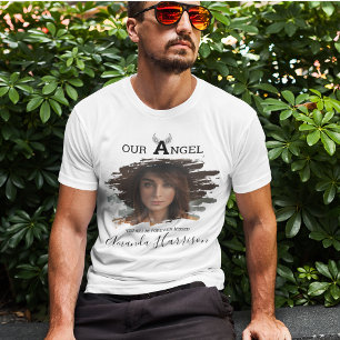Persoonlijke foto engelenvleugel herdenkings-T T-shirt