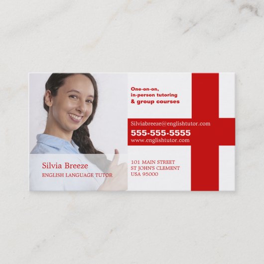 Persoonlijke foto, Engelse taaltater Visitekaartje (Voorkant)