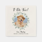 Persoonlijke foto Eucalyptus Pet Dog Wedding Servet (Voorkant)