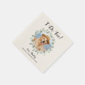 Persoonlijke foto Eucalyptus Pet Dog Wedding Servet (Hoek)