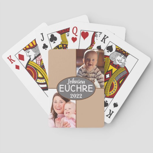 Persoonlijke foto EUCHRE & Poker cadeau      Pokerkaarten (Achterkant)
