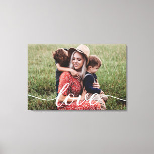 Persoonlijke foto familie liefde script canvas afdruk