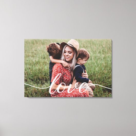 Persoonlijke foto familie liefde script canvas afdruk (Voorkant)