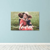 Persoonlijke foto familie liefde script canvas afdruk (Insitu (Houten vloer))