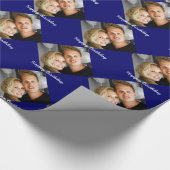 Persoonlijke foto familie verjaardag cadeaupapier (Hoek)