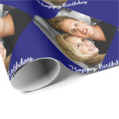 Persoonlijke foto familie verjaardag cadeaupapier (Rol Hoek)