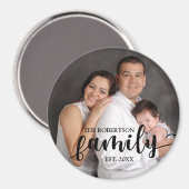 Persoonlijke foto, Familienaam en Jaar Magnet (Voorkant / Achterkant)