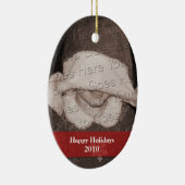 Persoonlijke foto-feestdag keramisch ornament (Rechts)