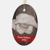 Persoonlijke foto-feestdag keramisch ornament (Links)
