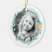Persoonlijke foto Fort Floral Wreath Keramisch Ornament (Links)