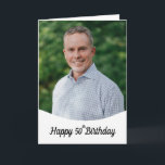 Persoonlijke foto Foto Brother 50th Birthday Kaart<br><div class="desc">Gepersonaliseerde foto Chic Brother 50th Birthday, een prachtig ontwerp bedoeld voor iedereen die op zoek is naar mooie verjaardagskaarten voor broer, verjaardagskaarten voor oudere broer of verjaardagskaarten voor jongere broer, deze zou cool zijn. Het ontwerp is voorzien van een aangepaste foto met een aantal persoonlijke tekst, je zou kunnen zetten...</div>