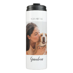 Persoonlijke foto foto van Pet Dog Grandma Moederd Thermosbeker