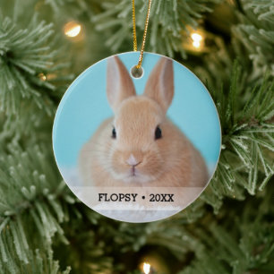 Persoonlijke foto foto van Pet Rabbit - kerstboom Keramisch Ornament