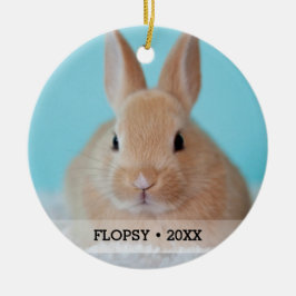 Persoonlijke foto foto van Pet Rabbit - kerstboom Keramisch Ornament